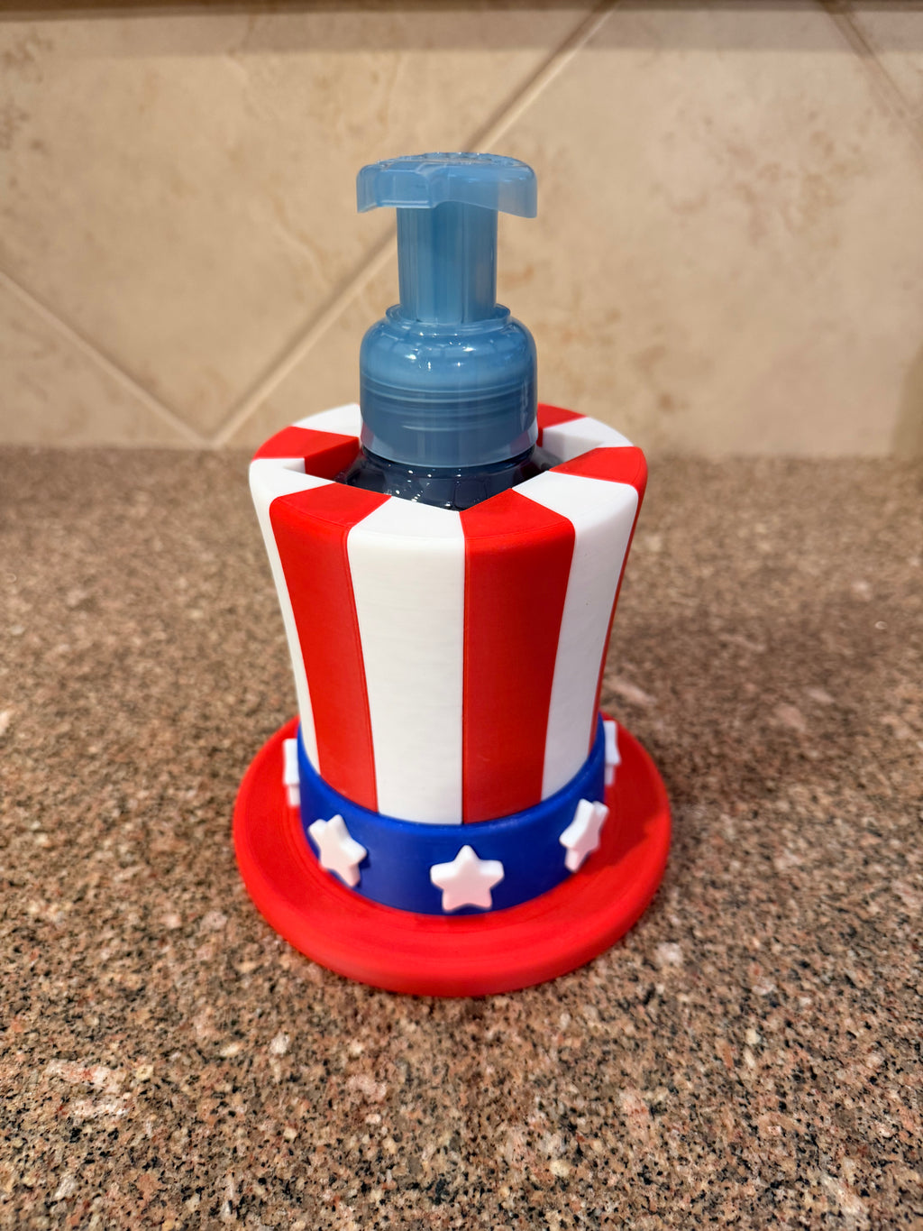 Uncle Sam hat foam soap holder (B&BW)