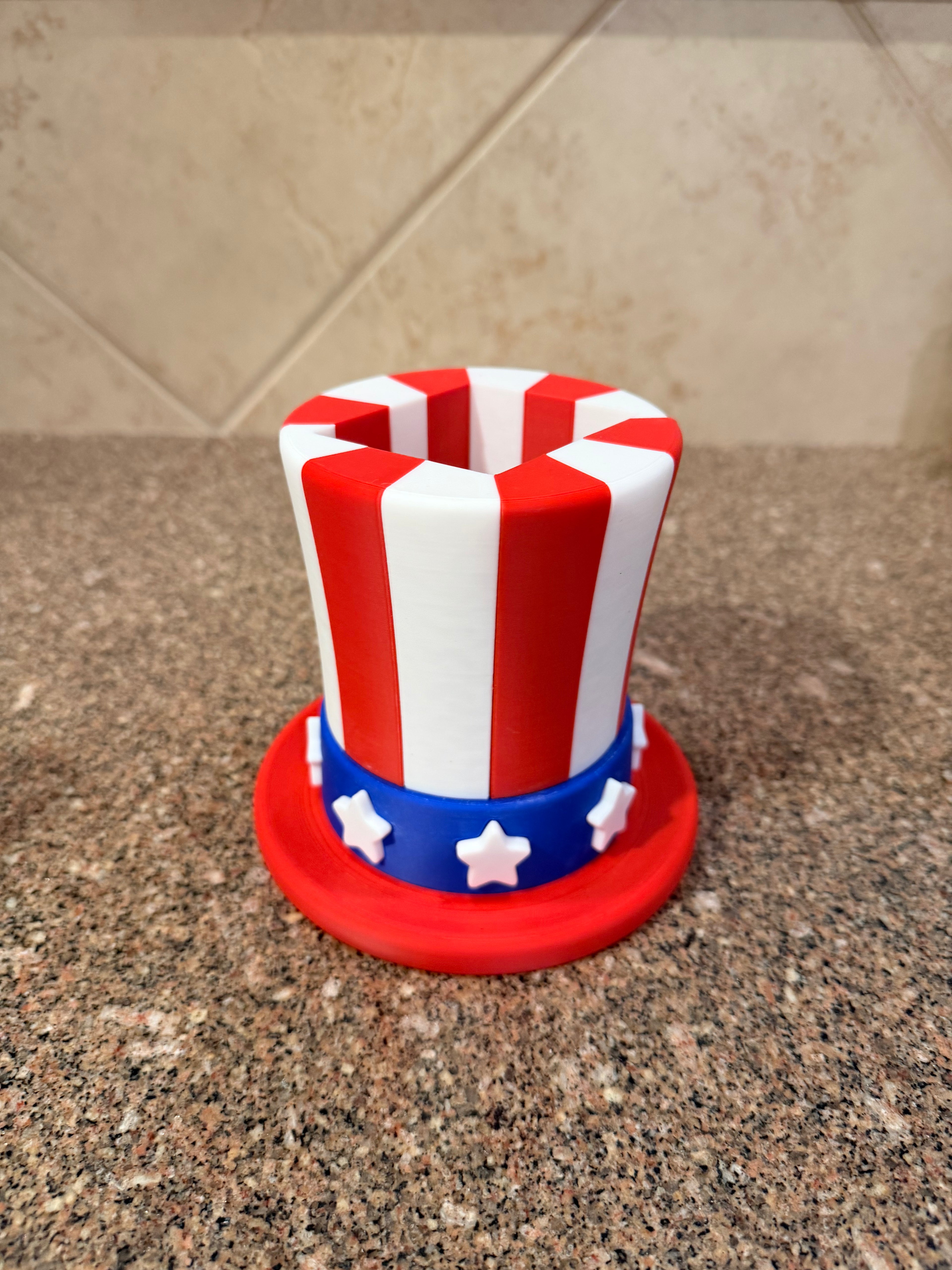 Uncle Sam hat foam soap holder (B&BW)